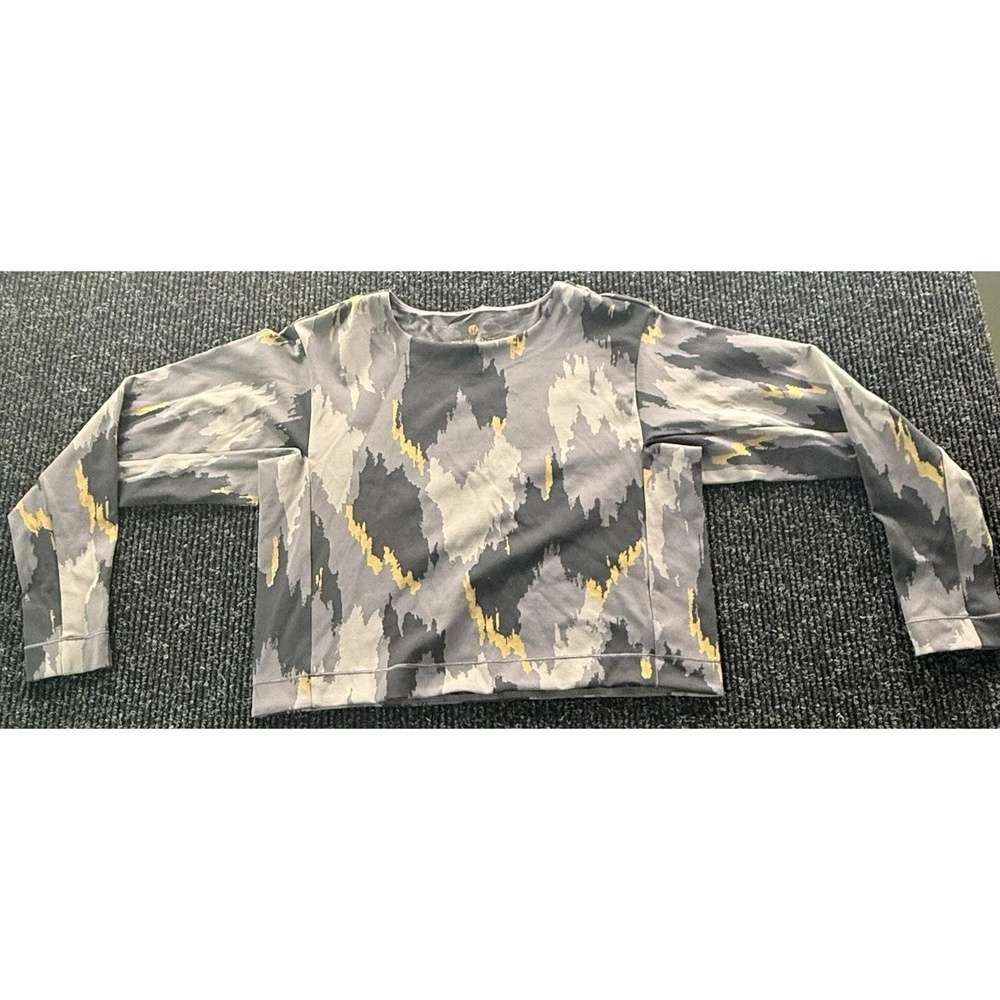 Lululemon x Robert Geller Camo Long Sleeve Shirt Gray Gold Mens M